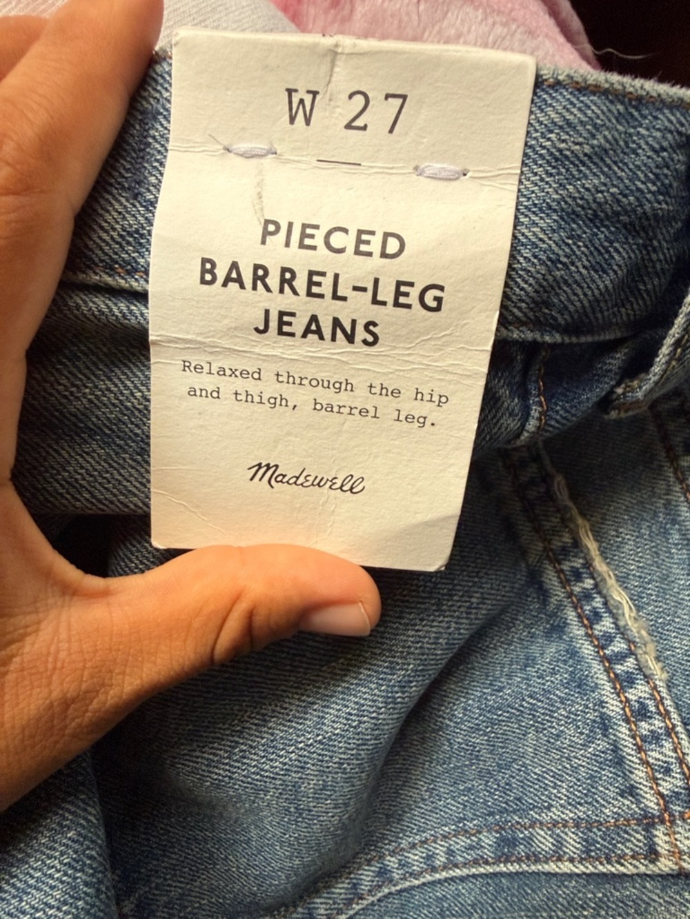 The Petite Pieced Barrel-Leg Full-Length Jean - Picture 7 of 7